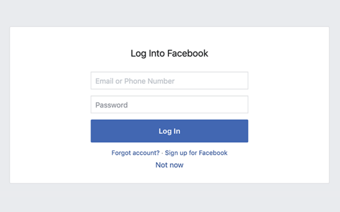 log in with facebook