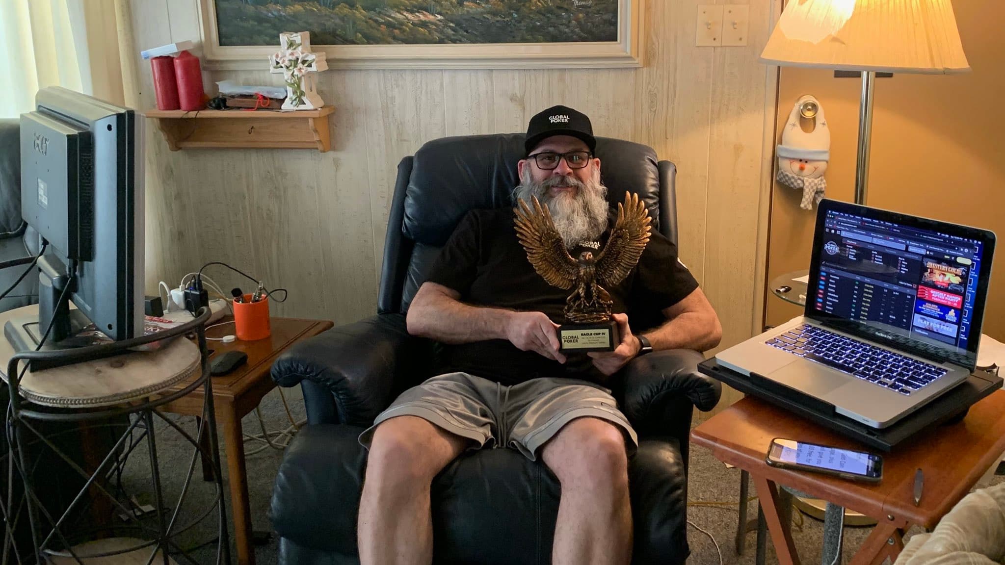 Lenny Sofsky with Eagle Cup Trophy