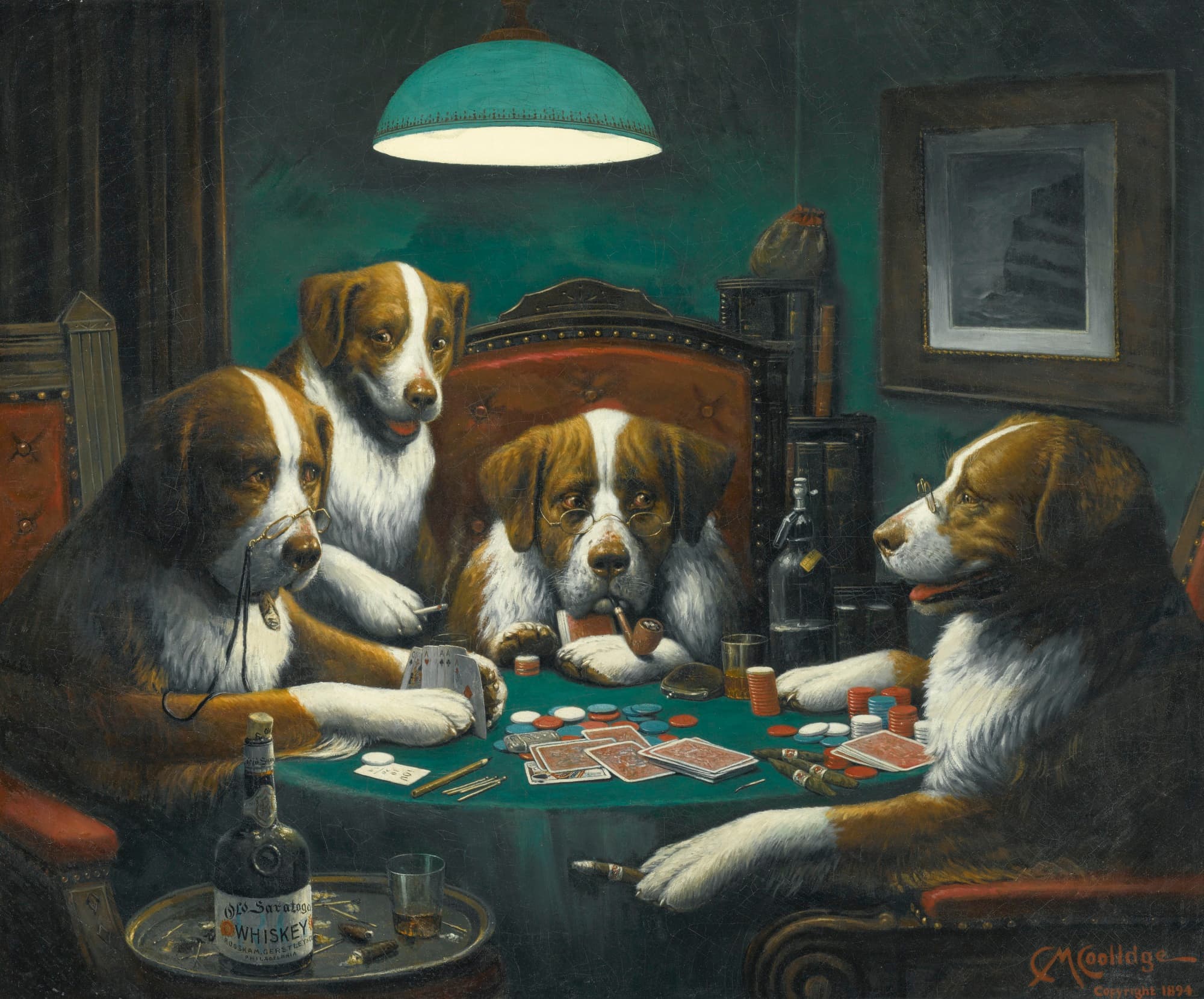 Cassius Marcellus Coolidge Poker Game Painting