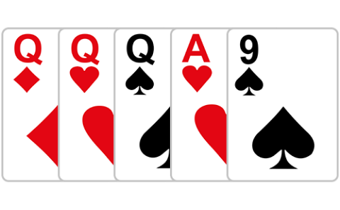 hand of Qd Qh Qs As 9s